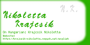 nikoletta krajcsik business card